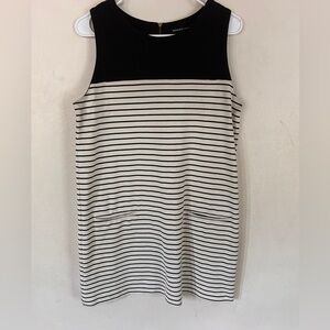 Mango Pinstriped jersey mini dress gold‎ zipper size small
